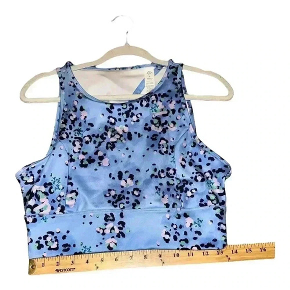 Nanette Lepore Vista Blue Open Back Crop Top, Large - Picture 5 of 6